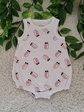 Baby Boy Cat & Jack Hot Dog Romper (9-12 Months)